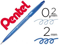 10un CANETA PINCEL PENTEL TOUCH PARA CALIGRAFIA COR AZUL