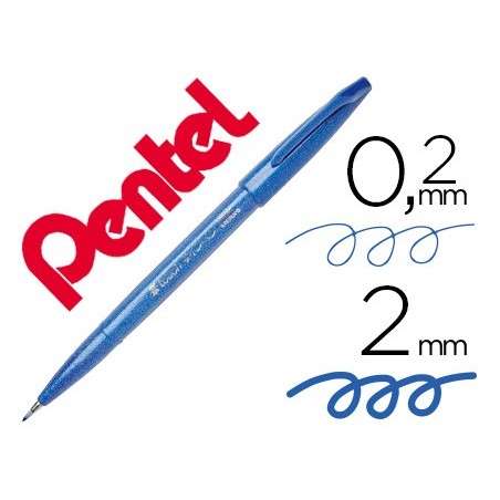 10un CANETA PINCEL PENTEL TOUCH PARA CALIGRAFIA COR AZUL