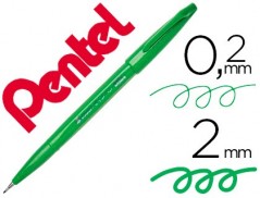 10un CANETA PINCEL PENTEL TOUCH PARA CALIGRAFIA COR VERDE