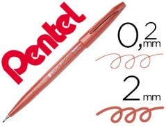 10un CANETA PINCEL PENTEL TOUCH PARA CALIGRAFIA COR CASTANHO