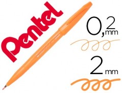 10un CANETA PINCEL PENTEL TOUCH PARA CALIGRAFIA COR LARANJA