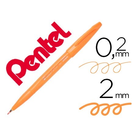 10un CANETA PINCEL PENTEL TOUCH PARA CALIGRAFIA COR LARANJA