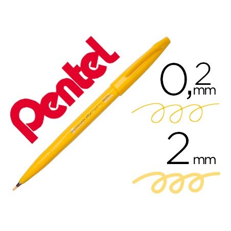 10un CANETA PINCEL PENTEL TOUCH PARA CALIGRAFIA COR AMARELO