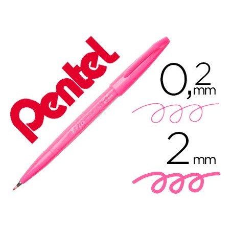 10un CANETA PINCEL PENTEL TOUCH PARA CALIGRAFIA COR ROSA