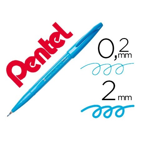 10un CANETA PINCEL PENTEL TOUCH PARA CALIGRAFIA COR AZUL CEU