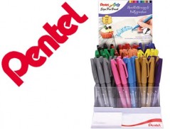 CANETA PINCEL PENTEL TOUCH PARA CALIGRAFIA EXPOSITOR COM 75
