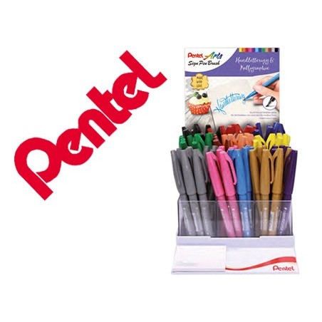 CANETA PINCEL PENTEL TOUCH PARA CALIGRAFIA EXPOSITOR COM 75