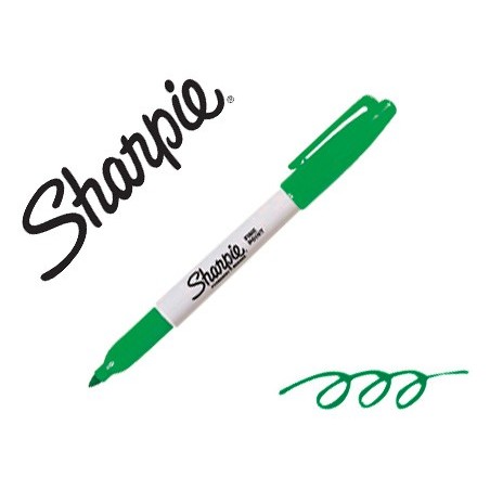 12un MARCADOR SHARPIE PERMANENTE PONTA FINA VERDE