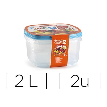 TUPPERWARE PLASTICFORTE TRANSPARENTE TAMPA COR 2 LITROS PACK