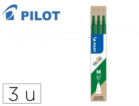 RECARGA ESFEROGRAFICA PILOT FRIXION BALL VERDE CAIXA DE 3 UN