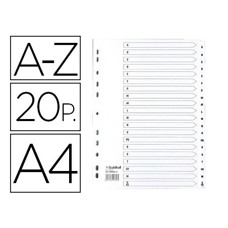 SEPARADOR EXACOMPTA CARTOLINA BRANCA A-Z CONJUNTO DE 20 SEPA