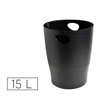 CESTO DE PAPEIS EXACOMPTA EM PLASTICO ECOBLACK PRETA 15 LITR