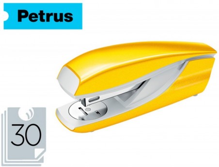 AGRAFADOR PETRUS 635 WOW AMARELO METALIZADO CAPACIDADE 30 FO