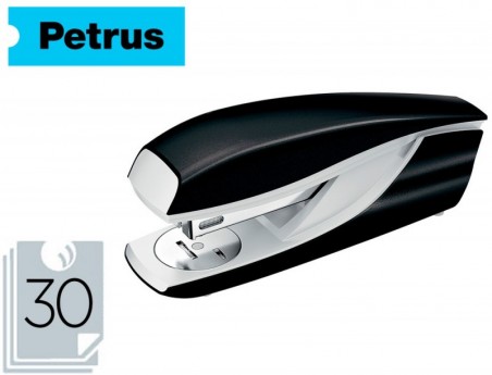 AGRAFADOR PETRUS 635 WOW PRETO METALIZADO CAPACIDADE 30 FOLH