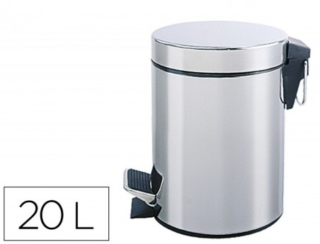 CESTO DE PAPEIS Q-CONNECT COM PEDAL CROMADO 43X29CM CAPACIDA