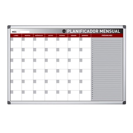 PLANNING MAGNETICO BI-OFFICE MENSAL LACADO MOLDURA EM ALUMIN