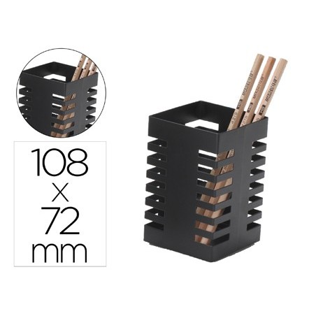 PORTA LAPIS Q-CONNECT METAL QUADRADO PRETA DIAMETRO 72 MM AL