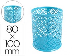 PORTA LAPIS Q-CONNECT METAL REDONDO TURQUESA DIAMETRO 80 ALT