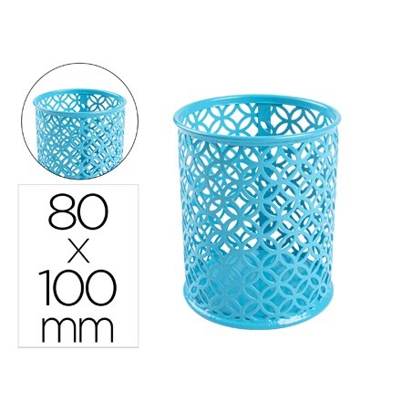 PORTA LAPIS Q-CONNECT METAL REDONDO TURQUESA DIAMETRO 80 ALT