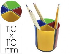 PORTA LAPIS Q-CONNECT PLASTICO REDONDO GIRATORIO CORES SORTI