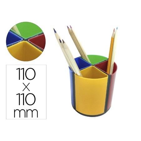 PORTA LAPIS Q-CONNECT PLASTICO REDONDO GIRATORIO CORES SORTI