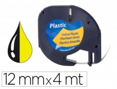 FITA Q-CONNECT 12MM X 4MT PRETA-HIPER AMARELO PARA MAQUINA L