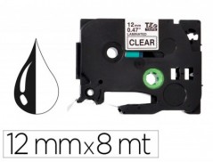 FITA Q-CONNECT TZE-131 TRANSPARENTE-PRETA 12MM COMPRIMENTO 8