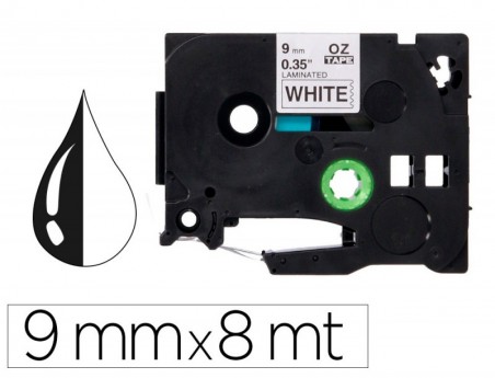 FITA Q-CONNECT TZE-221 BRANCA-PRETA 9MM COMPRIMENTO 8 MT