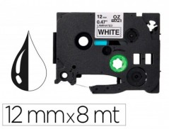 FITA Q-CONNECT TZE-231 BRANCA-PRETA 12MM COMPRIMENTO 8 MT