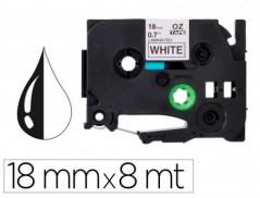 FITA Q-CONNECT TZE-241 BRANCA-PRETA 18MM COMPRIMENTO 8 MT