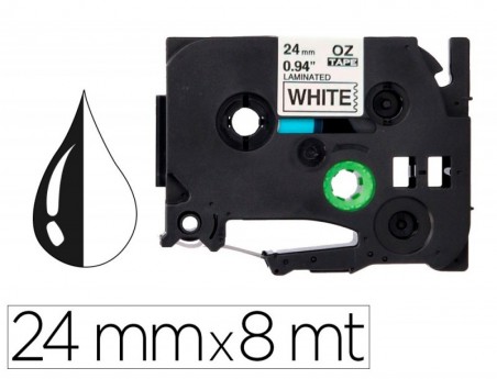 FITA Q-CONNECT TZE-251 BRANCA-PRETA 24MM COMPRIMENTO 8 MT