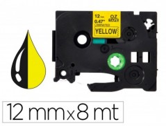 FITA Q-CONNECT TZE-631 AMARELO-PRETA 12MM COMPRIMENTO 8 MT