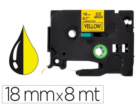 FITA Q-CONNECT TZE-641 AMARELO-PRETA 18MM COMPRIMENTO 8 MT