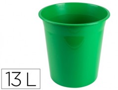 CESTO PLASTICO Q-CONNECT VERDE OPACO 13 LITROS