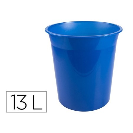 CESTO PLASTICO Q-CONNECT AZUL TRANSLUCIDO 13 LITROS