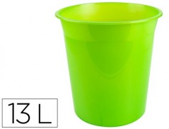 CESTO PLASTICO Q-CONNECT VERDE TRANSLUCIDO 13 LITROS