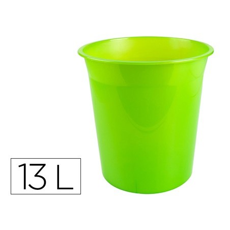 CESTO PLASTICO Q-CONNECT VERDE TRANSLUCIDO 13 LITROS