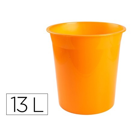 CESTO PLASTICO Q-CONNECT LARANJA TRANSLUCIDO 13 LITROS