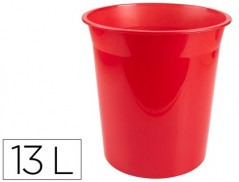 CESTO PLASTICO Q-CONNECT VERMELHO TRANSLUCIDO 13 LITROS