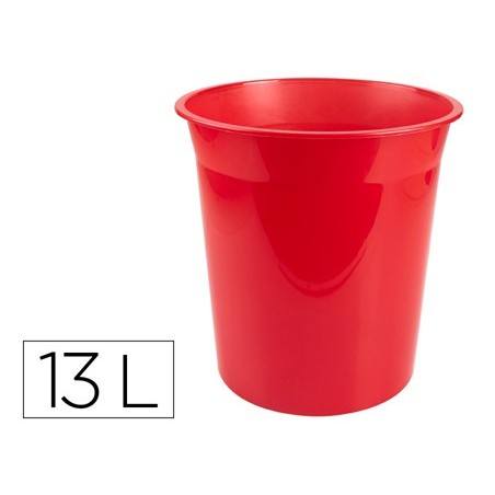 CESTO PLASTICO Q-CONNECT VERMELHO TRANSLUCIDO 13 LITROS
