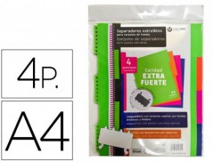 SEPARADOR CARCHIVO POLIPROPILENO EXTRA RIGIDO DIN A4 500 MC