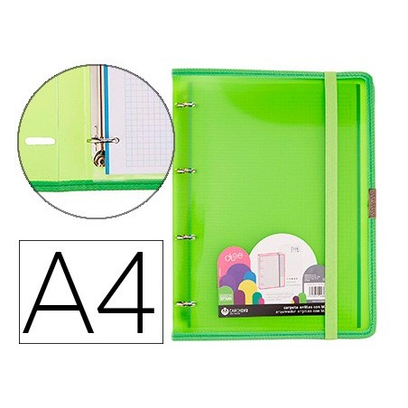 PASTA CARCHIVO DUNE 4 ANEIS 20 MM POLIPROPILENO RIGIDO DIN A