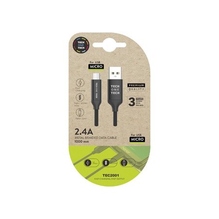 CABO USB 2.4 TECH ONE TECH BRAIDED NYLON TIPO USB ANDROID MI