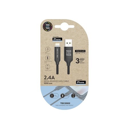 CABO USB 2.4 TECH ONE TECH BRAIDED NYLON TIPO USB APPLE MICR