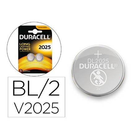 PILHA DURACELL ALCALINA BOTAO CR2025 BLISTER 2 UNIDADES