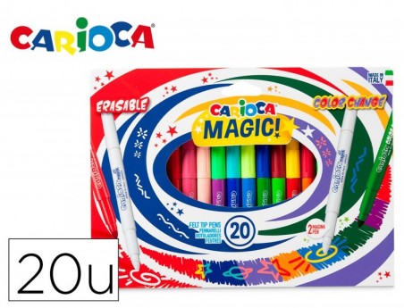 MARCADOR CARIOCA MAGIC APAGAVEL CAIXA DE 20 UNIDADES CORES S