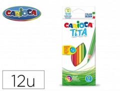 LAPIS DE CORES CARIOCA TITA HEXAGONAL CAIXA DE 12 UNIDADES C