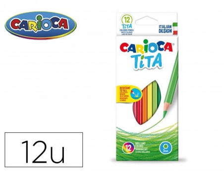 LAPIS DE CORES CARIOCA TITA HEXAGONAL CAIXA DE 12 UNIDADES C