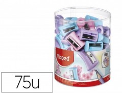 75un APARA LAPIS PLASTICO MAPED VIVO 1 USO CORES PASTEL