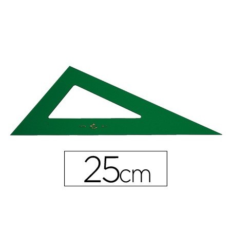ESQUADRO PLASTICO VERDE TRANSP 25 CM